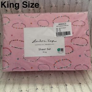 Swiftie Friendship Bracelet Sheets King Size Sheet Set NEW London Kaye Bedding